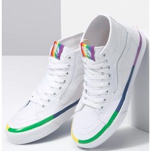 Vans Sk8-Hi Tapered (Rainbow Foxing) White Canvas Men's Sizes 10, 10.5, 12 New